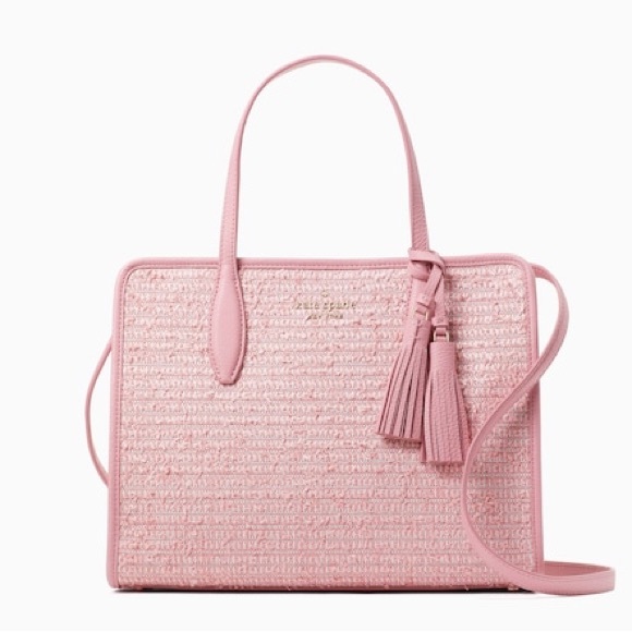 kate spade Handbags - Kate Spade Pink Rowe Tweed Top Zip Satchel